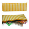 Pencil Case with 3D Lenticular Effects in Yellow/White Stripes (Blank)